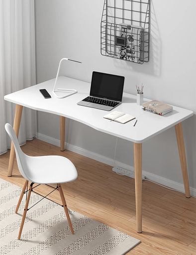 RSHTONG デスク パソコンデスク 勉強机 北欧 木製 机 幅80CM×奥行50CM PCデスク 在宅勤務 リモートワーク用 おしゃれテーブル シンプル 化粧台 作業机 仕事用 組立簡単 (幅80CM 白い)
