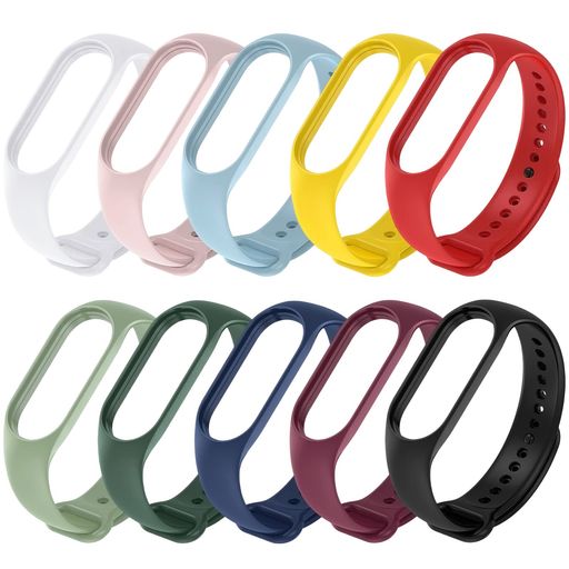 [サムコス] 10個セット シャオミ MI BAND 5/6 10色 換えバンド TPU 柔らかい 交換ベルト 時計ベルト ソフトバンド リストバンド スマートウォッチ 替えベルト 耐衝撃 通気 防水 取り付け簡単 (MI BAND 5/6 A)