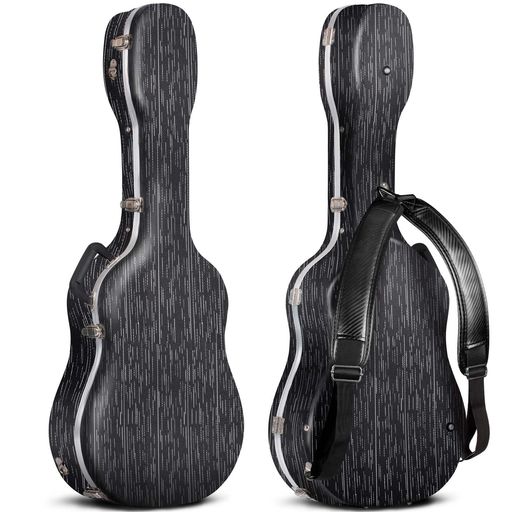 【PUショルダーストラップ付属・フライト手荷物委託可】このアコギギターハードケースはPUショルダーストラップが付きます。高品質のABS材、パールコットン、プラッシュ、ハードウェアアクセサリーの素材で作られています。耐久性と頑丈性を兼ね備えて、厚いクッション材を使ってあらゆるシチュエーションにてアコギギターをよく保護できます。また、すごく頑丈と密閉なのでフライト手荷物としても委託可能です。 【絶妙な詳細・2つの鍵付き】内部柔らかいパールコットンとパッド入りネックサポートはアコギギターをよく保護できます。外部のステンレス鋼のロック、金属ネイルとアルミ保護ストリップはギターケースを全体的にしっかりと固定できます。また、2つの鍵が付いて、予備の鍵もあります。ご安心して使ってください。紛失の心配はありません。 【内部収納コンパートメント付き】ケース内部収納コンパートメントは、完全に埋め込まれて、ふたを開けてピック、オーディオケーブルなどを収納できます。実用的で便利です。 【厚手設計グリップとバックパック】ケース側面部の手持ちグリップは厚手設計の人間工学に基づいた快適なグリップです。