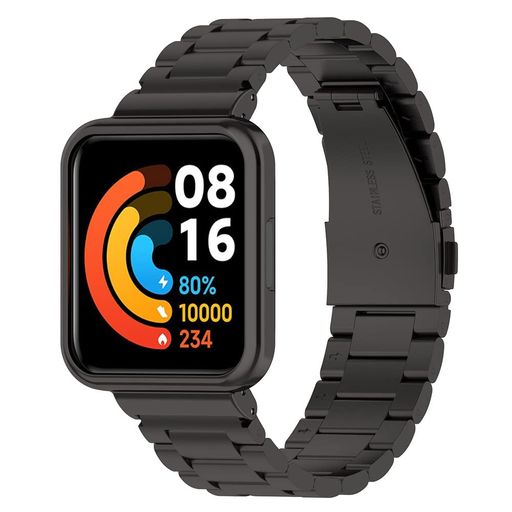 [MIIMALL] 対応REDMI WATCH 2 LITE シャオミ バンド REDMI WATCH 2 LITE 交換バンド 金属 高級ステンレスバンド ステンレス 調節可能 ビジネス風 REDMI WATCH 2 LITE 交換バンド(ブラック)