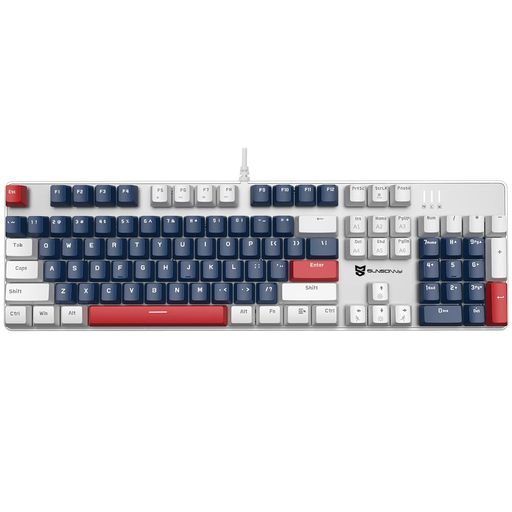 MERDIA メカニカル式ゲーミングキーボード 全104キーボード 有線 USB有線キーボード LEDバックライト付き (赤軸-青白赤) MERDIA メカニカル式ゲーミングキーボード 全104キーボード 有線 USB有線キーボード LEDバックライト付き (赤軸-青白赤)