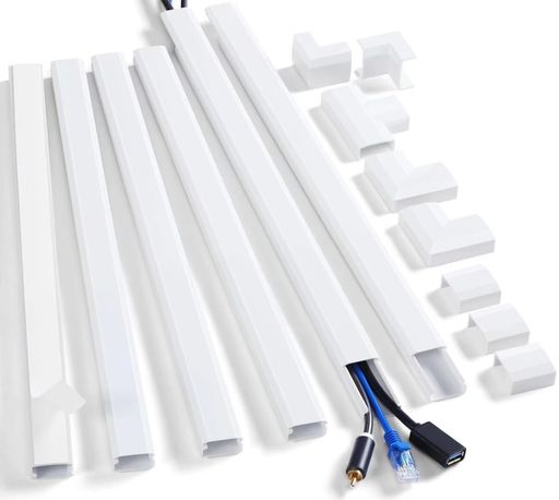 ZhiYo配線カバーモール2.5cm(幅)*1.3cm(高さ)*40cm(長さ)x6本白配線隠しコードプロテクターTV電線ケー..