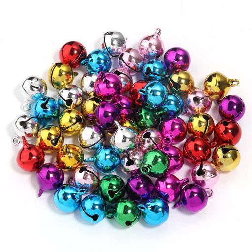 鈴すずベルクリスマス鈴カラフル飾りベル可愛いベルクリスマス飾りアクセサリー御守りに16mm50個