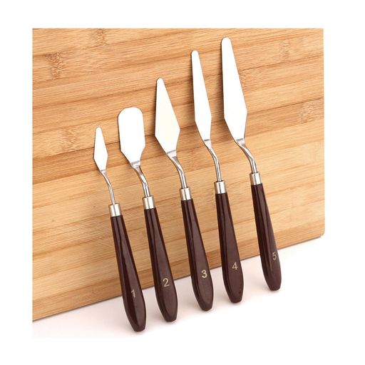 Cluolingィングナイフペインテスパチュラ油絵ナイフステンレス製絵画用絵の具美術ツール油絵絵画用お絵かき塗り絵プレゼントアクリル塗料5本セット