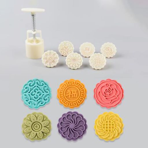 [BEAUTYPLAYER]月餅型ムーンケーキ型月餅モールド月餅金型プレス手動圧力月餅クッキー型ベーキング型金..