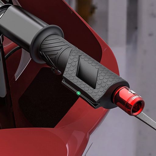 SPIRITBEASTオートバイグリップφ22.2mm貫通耐震ゲル滑り止めバイク用グリップ左右1ペア(ブラック)