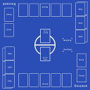 Dnoymabフルサイズプレイマットカードゲームラバープレイマット2人用滑り止め収納バッグき60x60cm(2mm青い)
