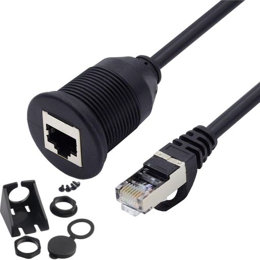 Cate6 5 8Pin RJ45ケーブルオス女性ネジパネルマウント