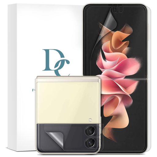 【6枚セット】DIACUBEGalaxyZFlip3用無光沢指紋防止保護フィルム液晶部用3枚+フロント画面用3枚[アンチグレア][指紋防止][自己回復機能][ガイドツール簡単取付け]