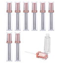 siawadekyリップチューブ8本セットリップグロスボトル空プラスチック製リップグロス容器おしゃれ透明空管ミニ詰め替えボトル漏れ防止クリア口紅チューブ軽量持ち運び便利出張旅行用4ml/本