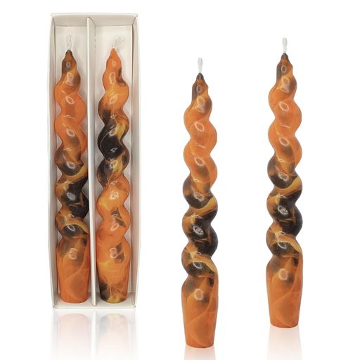 2個手作りテーパーキャンドルカラーパターンろうそくスパイラルキャンドルロウソクホーム飾り/結婚式/パーティー/クリスマス装飾ロマンチックな雰囲気作り蝋燭