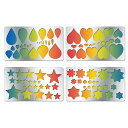 BENECREAT4枚ステンシルシートステンレス星ハート合金製描画テンプレート手帳用絵図アルバムリサイクルDIYクラフトハンドメイド素材10.1x17.7cm