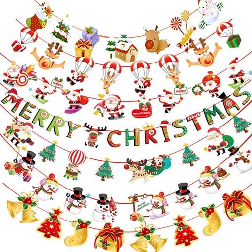TAORAYOクリスマス飾り付け7種類セットクリスマスガーランド可愛いガーランド靴下ツリー飾りデコレーシ..