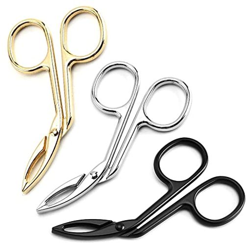 3個入りハサミ型毛抜き鋏型曲げヘッド眉毛はさみシンプルハサミ型毛抜き毛抜きハサミ化粧工具眉毛ひげ..