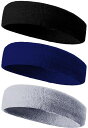 ヘッドバンドヘアバンド汗止めメンズスポーツターバン洗顔用髪留めらかい肌触り柔らかいおしゃれ吸汗速乾伸縮性ありランニングダンスヨガジョギング自転車男女兼用3枚入り...