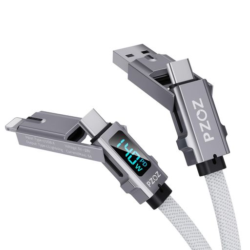PZOZť֥4in1LEDǥץ쥤б140W֥USBCtoUSBC/cto饤ȥ˥/USBAtoUSBC/...