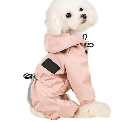Bidason犬レインコート防水防風帽子付きパーカーペットの服ドッグウェア4本足中小犬用通気メッシュリー..