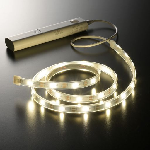 【特長】◆お好みの長さにカットしてご使用できます。◆付属の両面テープまたはマグネットテープで設置します。◆暗い場所で人の動きを検知して自動で点灯します。◆乾電池式で電源の取れない場所でも使用できます。