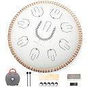 MOOZICA14インチスリットドラムタングドラムハンドパン18音符ハ長調CMajor440Hzスチールタンダム倍音デザイン瞑想ヨガ禅音楽療法打楽器マレット日本語説明書と収納バッグ付き(白アマラ、蓮…