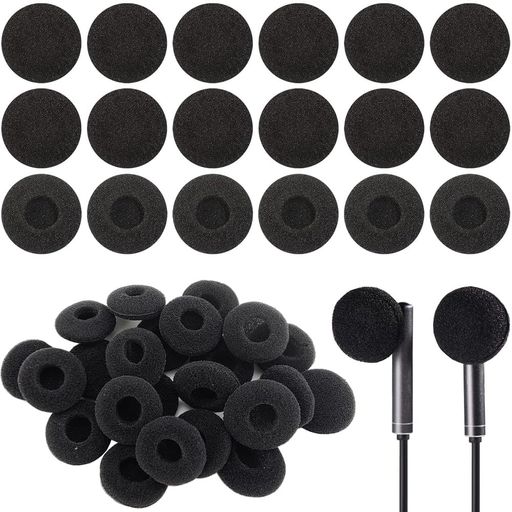イヤークッション交換用約100個セットイヤホンカバーイヤーパッド直径18mm軽量弾力性ソフトスポンジイヤーパッド簡単交換ヘッドホンを保護MP3イヤホン用交換可能(ブラック)