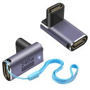 DUTTEK 240W L字型USB TYPE C 中継アダプタ、40GBPS USB Cメスメス延長アダプタ8K@60HZビデオサポートUSB 4ケーブルMACBOOK、IPAD、THUNDERBOLTなどに対応2個(2)