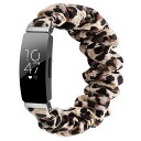 FOR FITBIT INSPIRE 2/ INSPIRE HR/INSPIRE/ACE 2に対応したかわいいゴムバンド 弾性布柄プリント生地リストバンド ブレスレット ウォッチバンド INSPIRE 2女の子用 (YELLOW LEOPARD(2)