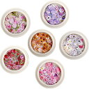 6セット極薄ネイルアートパーツ3Dネイルアートデコパーツホログラムジェルネイル可愛い花立体ネイル用ジュエリーパーツDIY手作りクラフトツール