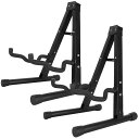 RILIHIIギタースタンド折りたたみ【2個セット】ギターブラケットベーススタンドA型取付簡単楽器ホルダーブラック