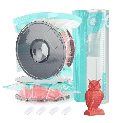 3Dプリンターフィラメント保管バッグ真空キット、厚みのあるスプール保管シーリングバッグ10枚、防塵耐..