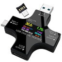 電圧電流チェッカー MAKERFIRE USB Cメーターテスター TYPE-C マルチメーターテスター TFTカラーディスプレイ 電流 電圧 抵抗 温度 通電時間 容量AMP充電器負荷インピーダンスなど表示 QC2.0 3.0 USB電流計(2)