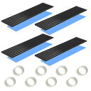 CTRICALVER4個ヒートシンク導熱接着シート4PCS付き熱暴走対策冷却ラジエーターフィンCPUICチップ回路基板LEDアンプに適用アルミニウム黒70MMx22MMx3MM(2)