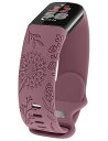 FitbitCharge6/Charge5バンドフィットビットチャージ6/チャージ5に対応柔らかいスポーツバンド花柄シリコン交換ベルトかわいいおしゃれ女性レディース通気防汗防水(葡萄染)