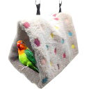 WEILFYONK インコベッド小鳥の三角ベッド鳥の巣ハンモック小動物遊び場ぬくもり快適綿の巣通路円筒テントかわいい寝袋鳥の巣箱ぶら下げ文鳥おもちゃ鳥の巣 (L カラー)