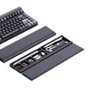 Hagibisキーボードリストレストパッドサポートデスクトップパーティション収納付きキーボードレスト滑り止めキーボードクッションコンピューターキーボード、キーボードアームレスト…