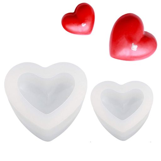 ハートシリコンモールド2個セット大小ハート型鏡面仕上げレジン型エポキシ樹脂UVレジン抜き型石鹸粘土..