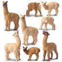 TOYMANY 8PCSアルパカフィギュア 動物フィギュア アルパカモデル 親子 リアルな動物模型 人気動物 おもちゃ 玩具 誕生日プレゼント クリスマス 新年 飾り物 コレクション 6歳以上(3)