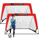 LRUNNZERサッカーゴール子供用サッカーゴール折畳み2個セット子供用ゴールミニ室内屋外折りたたみ庭こども折り畳みポータブルサッカーゴールフットサル用収納バッ...