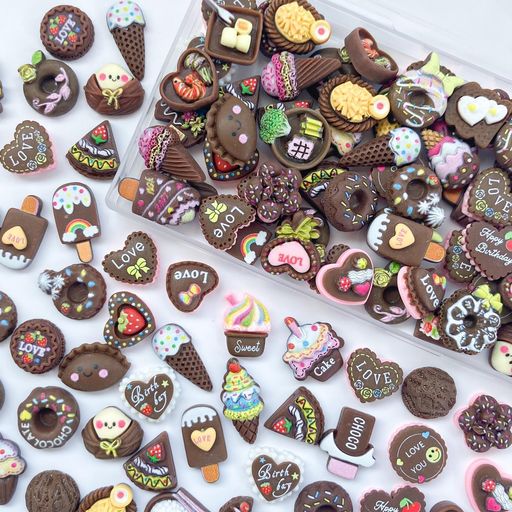 TANOKOXデコパーツミックススイーツキャンディ食べ物レジンパーツホイップデコアクセサリーイヤリング..