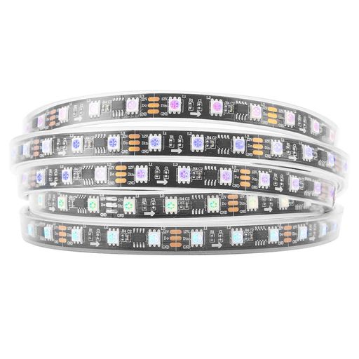 BTF-LIGHTING LEDイルミネーション WS2811 DC12V LEDテープライト RGB5050 アドレス可能 ドリームカラー 5M 300LEDS ネオピクセル プログラム可能 切断可能 PCB黒 IP67シリコンチューブ防水