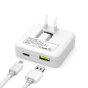 【新型USB-CとUSB-A両対応】USB充電器TYPE-CPD20W&&QC3.0急速充電(1.6CM超薄型/2ポート/折畳式プラグ)スマホACアダプターコンパクトコンセントPSE認証済(2)