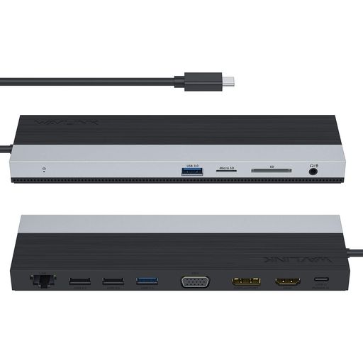 WAVLINK USB-C 4Kȥץ MST ɥå󥰥ơ 100W  USB3.0/USB-C 4K HDMI DP/V...