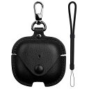 FOR AIRPODS 4 ケース 保護ケース 【ZENGZOUZ】 AIRPODS 4 カバー AIRPODS 第4世代 ケース カバー レザー製 軽量 カラビナ付き 紛失防止 充電対応 着脱簡単 收納ケース (ブラック)(2)