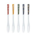 ダイワ(DAIWA)台和フォークプラスチック会津塗り透明5本組5カラーx各1本ケーキフォーク吉祥文様をモダンにアレンジギフトプレゼント日本製SilkyFork(...