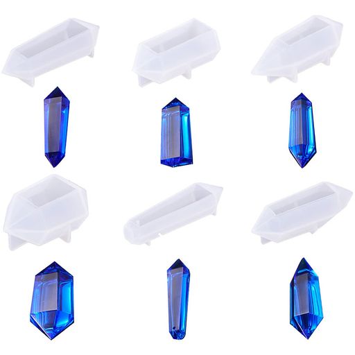 サムコス水晶占いペンデュラムシリコンモールド6セットUVレジン型エポキシ樹脂ソフトモールド半透明ハ..