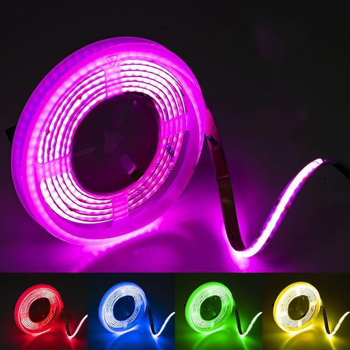 FCOBCOBRGBLEDテープライトUSB576LEDs/m2M4PINRGB高密度フレキシブル幅8mmストリップライトDC5VUSBコントローラー付きBluetooth音楽同期APP制御IRリモート調光調色