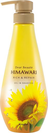 ディアボーテ 【リッチ&リペア】 オイルイン シャンプー ボトル 500ML | ヒマワリ ノンシリコン ヘアケア うねり くせ毛 パサつき 湿気