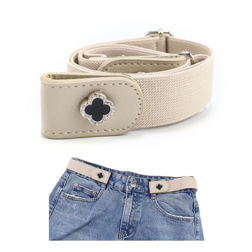 [Cirsaeur]2wayノーバックルベルトレディースベルト裏技ベルトゴムベルト着脱楽ちんサイズ調整可能穴な..