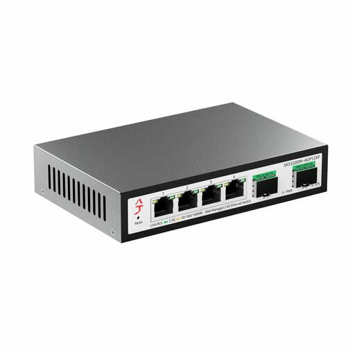 XikeStor2.5gbpsスイッチングハブ6ポート(4x2.5GRJ45ポート+2x10GSFP+ポート)WEB管理コンソール付き2.5ギガビットネットワークスイッチ高速イーサネットスプリッターイーサネットハブ金属筐体