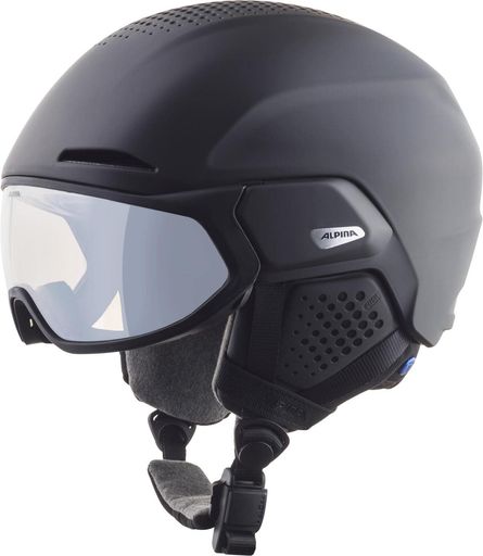 ALPINA(アルピナ) スキースノーボードバイザーヘルメット 調光ミラーバイザー サイズ調整可 開閉式ベンチレーション ALTO V ブラックマット 55-59 CM