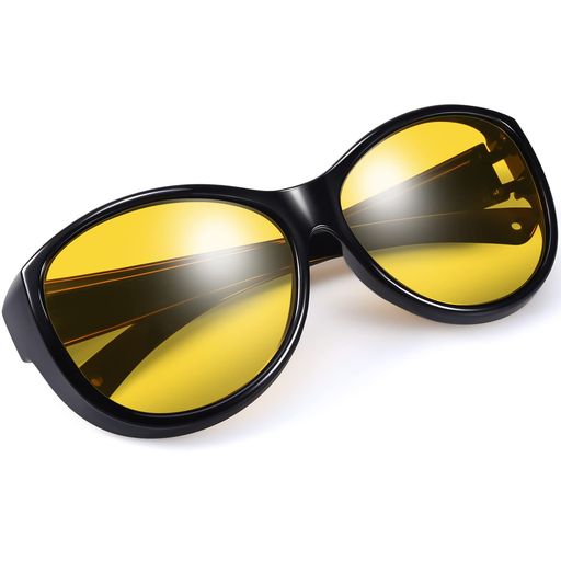 [TINHAO]夜用サングラスオーバーサングラス夜間運転用サングラス夜間メガネオーバーグラスイエローレンズメガネの上から夜雨天曇りドライブ用眩しさ防止おしゃれ